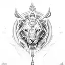shiva's trushul with damru tattoo design idea