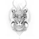 shiva's trushul with damru tattoo design idea