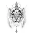 shiva's trushul with damru tattoo design idea