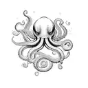 An abstract design featuring octopus tentacles intertwined with marine resources business tools tattoo design idea