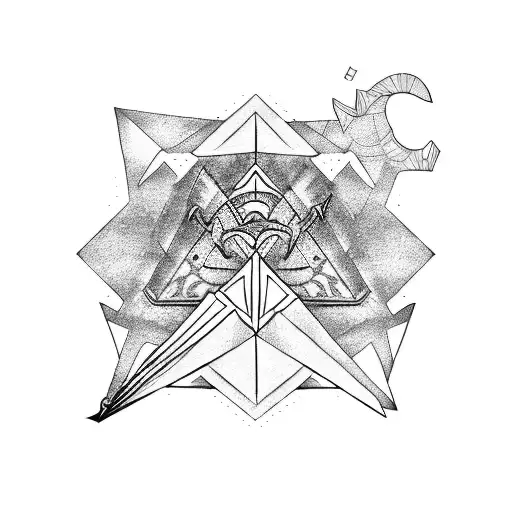 A guitar player with a pyramid headstock tattoo design idea