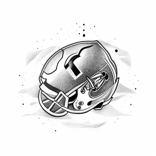 A sleek corvette speeding down a football field with a football player chasing after it tattoo design idea