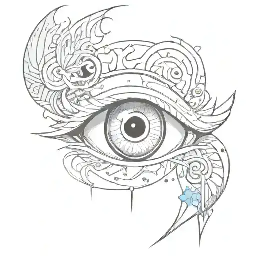 anime gojo satorus eye tattoo design idea