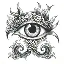 anime gojo satorus eye tattoo design idea