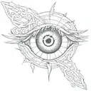 anime gojo satorus eye tattoo design idea
