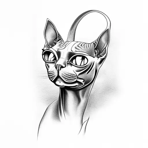 sphynx cat tattoo design idea