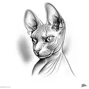 sphynx cat tattoo design idea