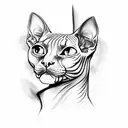 sphynx cat tattoo design idea