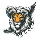 ram, hawk, lion tattoo design idea