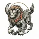 ram, hawk, lion tattoo design idea