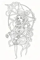 witchy tattoo design idea
