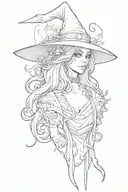 witchy tattoo design idea