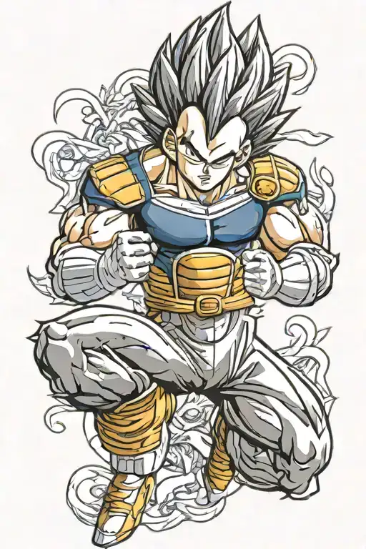 vegeta dragon ball z tattoo design idea