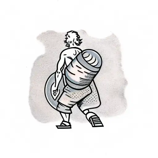 Sisyphus carrying a rock tattoo design idea
