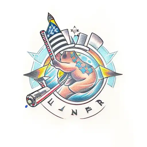 homelander lazer with cape tattoo design idea