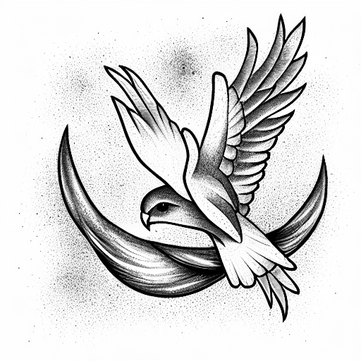 swift bird flying tattoo design idea
