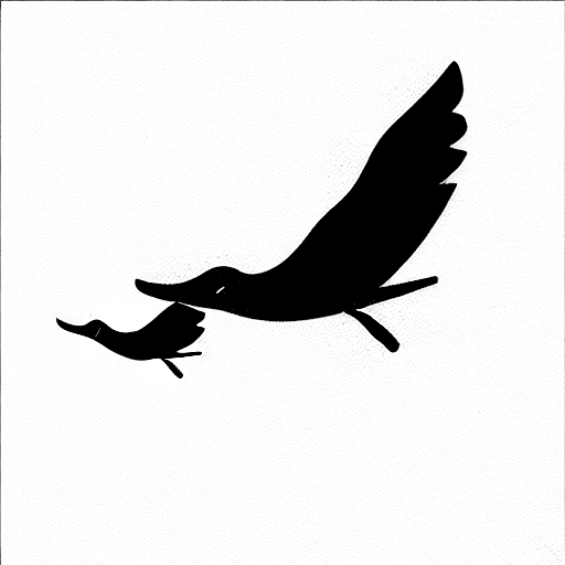 2 swift birds flying in the sky tattoo design idea
