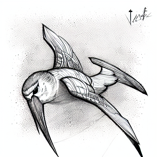 swift bird tattoo design idea