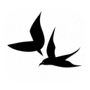 2 swift birds flying in the sky tattoo design idea
