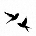 2 swift birds flying in the sky tattoo design idea