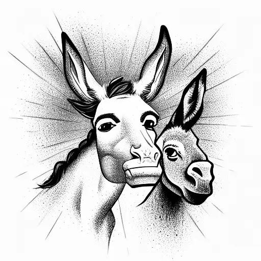 putin with donkey face tattoo design idea