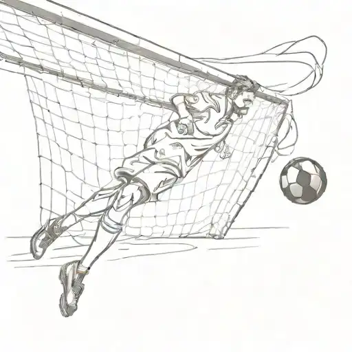 football goal shot towards tattoo design idea