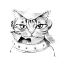 Cat with ROASTED PLUSH TURKEY HAT on it's head tattoo design idea