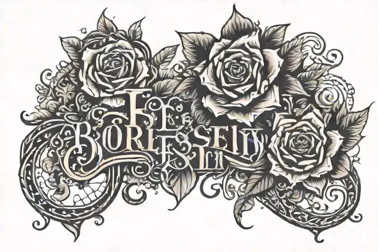 forearm tattoo Blessed with BLESSED with (May The Work I've Done Speak For Me) underneath it tattoo design idea