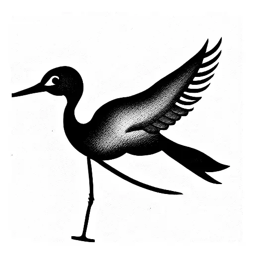 crane bird  tattoo design idea