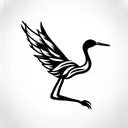 crane bird  tattoo design idea
