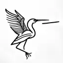 crane bird  tattoo design idea