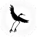 crane bird  tattoo design idea