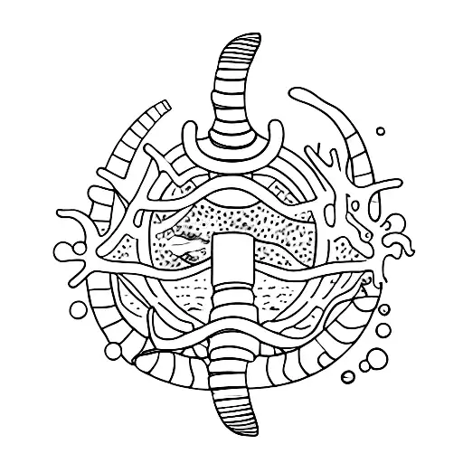 A diver exploring a coral reef, showcasing a love for diving and the environment tattoo design idea