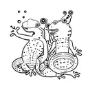 gecko black white tattoo design idea