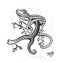 gecko black white tattoo design idea