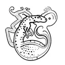 gecko black white tattoo design idea