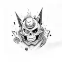 Thug life portrayed through an anime-inspired graffiti wall tattoo design idea