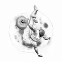 Rap lyrics incorporated into a capoeira scene tattoo design idea