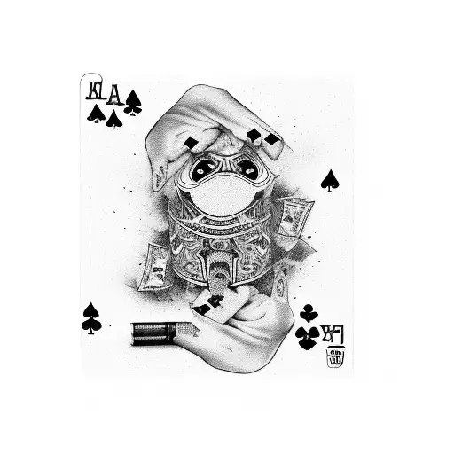 A sleeve design incorporating elements of gambling, smoking, drinking, Pepsi, and breast cancer awareness tattoo design idea