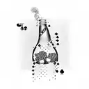 A sleeve design incorporating elements of gambling, smoking, drinking, Pepsi, and breast cancer awareness tattoo design idea