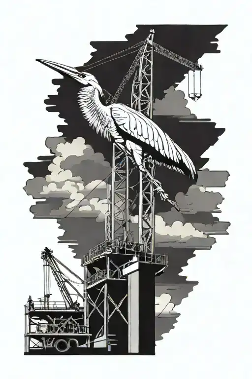 construction crane tattoo design idea