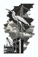 construction crane tattoo design idea