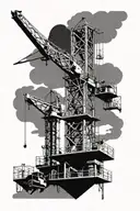construction crane tattoo design idea
