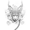 blue lighting, with black smoke tattoo design idea