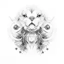 blue lighting, with black smoke tattoo design idea