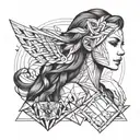 phonix girl comes tattoo design idea
