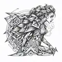phonix girl comes tattoo design idea