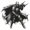 dark fantasy knight dying tattoo design idea
