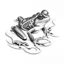 fire frog dark fantasy tattoo design idea