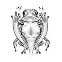 fire frog dark fantasy tattoo design idea